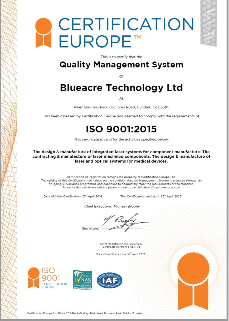 Quality Certificate